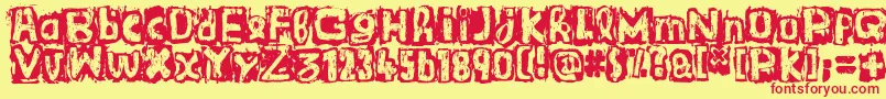 GuignolsBand Font – Red Fonts on Yellow Background