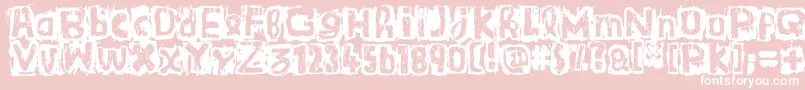 Fonte GuignolsBand – fontes brancas em um fundo rosa
