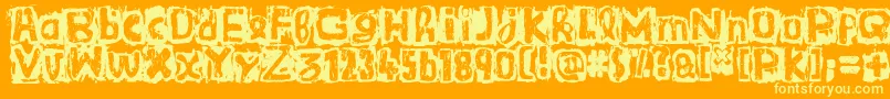 GuignolsBand Font – Yellow Fonts on Orange Background