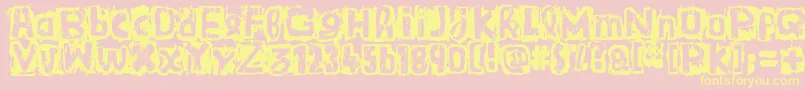Шрифт GuignolsBand – жёлтые шрифты на розовом фоне