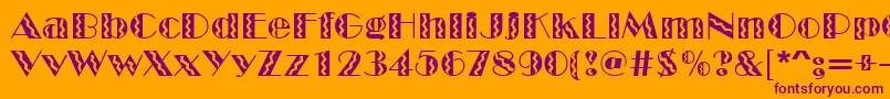 Circus Font – Purple Fonts on Orange Background