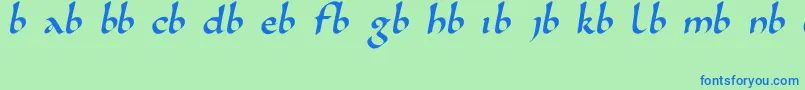 Karolingisch Font – Blue Fonts on Green Background