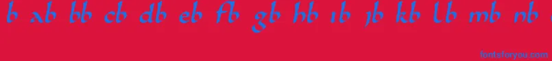 Karolingisch Font – Blue Fonts on Red Background