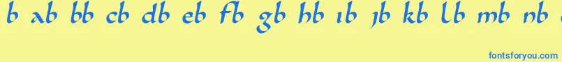 Karolingisch Font – Blue Fonts on Yellow Background
