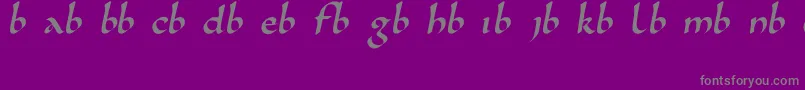 フォントKarolingisch – 紫の背景に灰色の文字