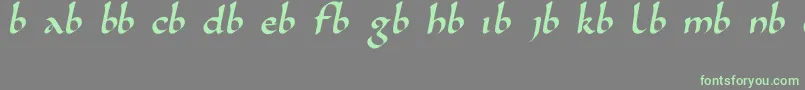 Karolingisch Font – Green Fonts on Gray Background