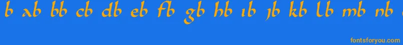 Karolingisch Font – Orange Fonts on Blue Background