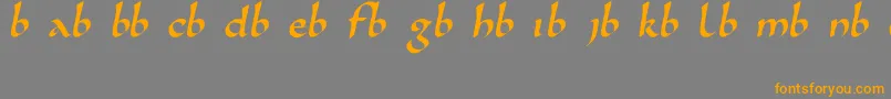 Karolingisch Font – Orange Fonts on Gray Background