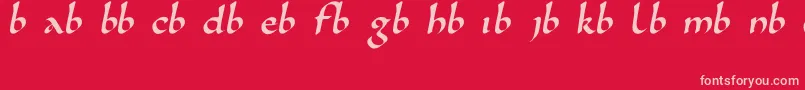 Karolingisch Font – Pink Fonts on Red Background