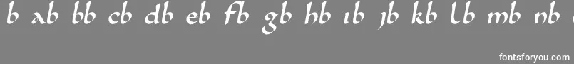 フォントKarolingisch – 灰色の背景に白い文字