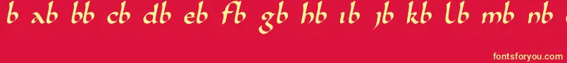 Karolingisch Font – Yellow Fonts on Red Background