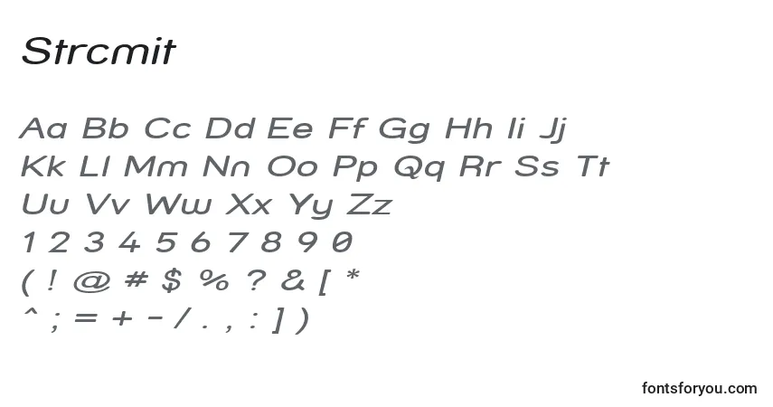 Czcionka Strcmit – alfabet, cyfry, specjalne znaki