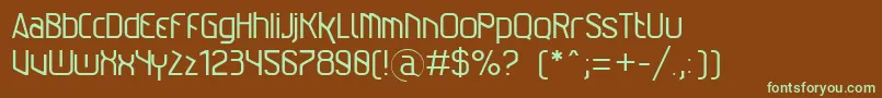 AlexindrExtremeditNormal-fontti – vihreät fontit ruskealla taustalla