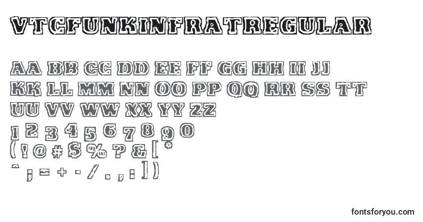 A fonte VtcFunkinfratRegular – alfabeto, números, caracteres especiais