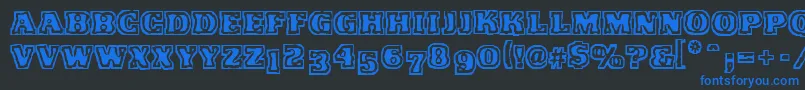 VtcFunkinfratRegular-fontti – siniset fontit mustalla taustalla