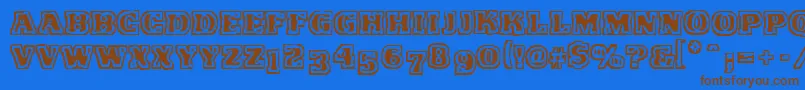 VtcFunkinfratRegular Font – Brown Fonts on Blue Background