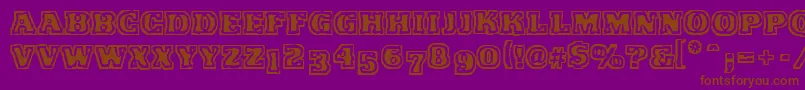 VtcFunkinfratRegular-Schriftart – Braune Schriften auf violettem Hintergrund