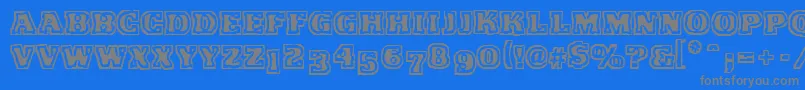 フォントVtcFunkinfratRegular – 青い背景に灰色の文字