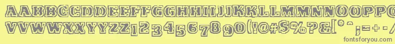 VtcFunkinfratRegular-Schriftart – Graue Schriften auf gelbem Hintergrund