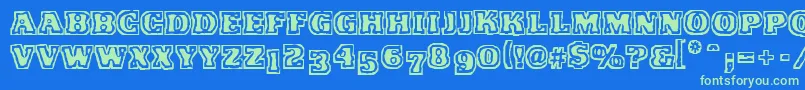 fuente VtcFunkinfratRegular – Fuentes Verdes Sobre Fondo Azul