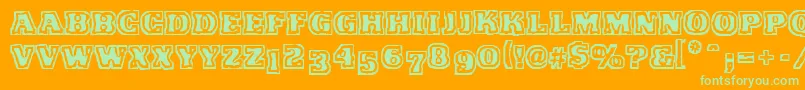Шрифт VtcFunkinfratRegular – зелёные шрифты на оранжевом фоне