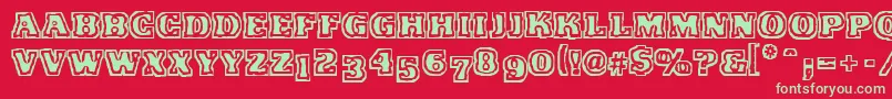 VtcFunkinfratRegular Font – Green Fonts on Red Background