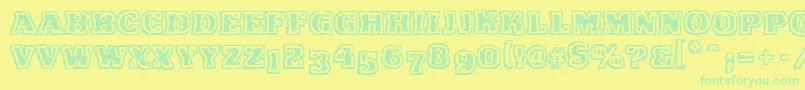 VtcFunkinfratRegular-fontti – vihreät fontit keltaisella taustalla