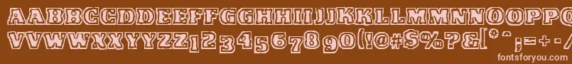 VtcFunkinfratRegular-Schriftart – Rosa Schriften auf braunem Hintergrund