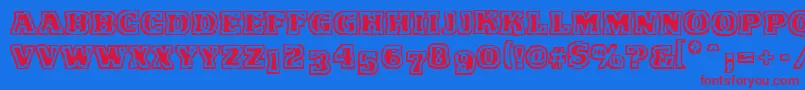 VtcFunkinfratRegular Font – Red Fonts on Blue Background