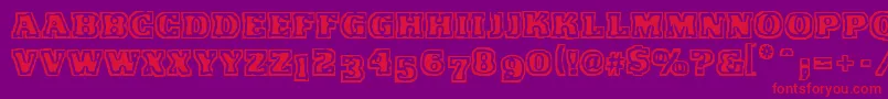 VtcFunkinfratRegular Font – Red Fonts on Purple Background