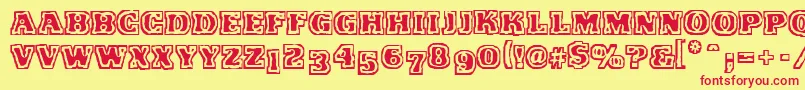 VtcFunkinfratRegular Font – Red Fonts on Yellow Background