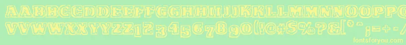 VtcFunkinfratRegular Font – Yellow Fonts on Green Background