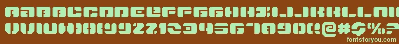Danstargateex-fontti – vihreät fontit ruskealla taustalla