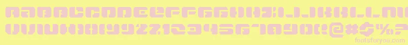 Danstargateex-fontti – vaaleanpunaiset fontit keltaisella taustalla
