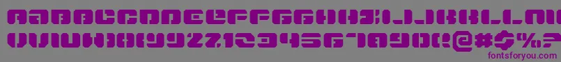 フォントDanstargateex – 紫色のフォント、灰色の背景