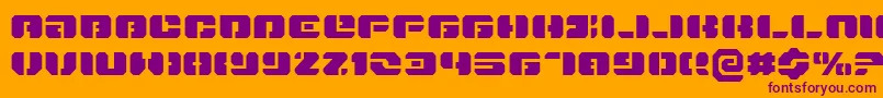 フォントDanstargateex – オレンジの背景に紫のフォント