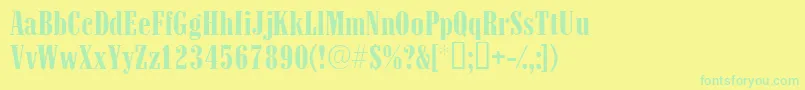 Quesadassk-Schriftart – Grüne Schriften auf gelbem Hintergrund