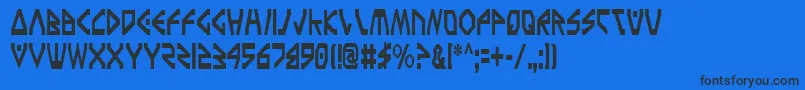 TerraFirmaCondensed Font – Black Fonts on Blue Background