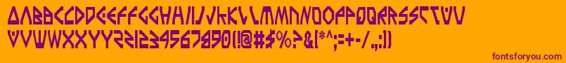 TerraFirmaCondensed Font – Purple Fonts on Orange Background