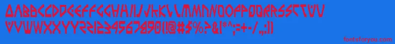 TerraFirmaCondensed Font – Red Fonts on Blue Background