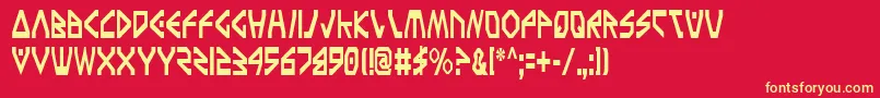 TerraFirmaCondensed Font – Yellow Fonts on Red Background