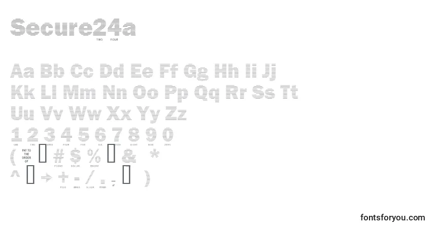 Secure24a-fontti – aakkoset, numerot, erikoismerkit