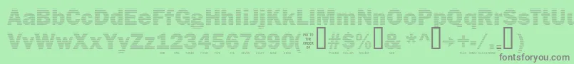 Secure24a Font – Gray Fonts on Green Background