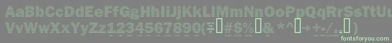 Secure24a Font – Green Fonts on Gray Background