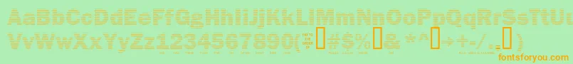 Secure24a Font – Orange Fonts on Green Background