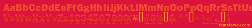 Secure24a Font – Orange Fonts on Red Background