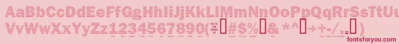 Secure24a-Schriftart – Rote Schriften auf rosa Hintergrund