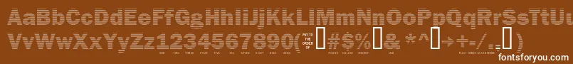 Secure24a Font – White Fonts on Brown Background