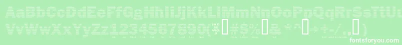 フォントSecure24a – 緑の背景に白い文字