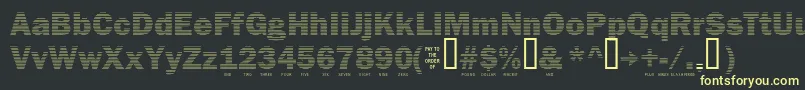 More about Secure24a Font Secure24a Font – Yellow Fonts on Black Background